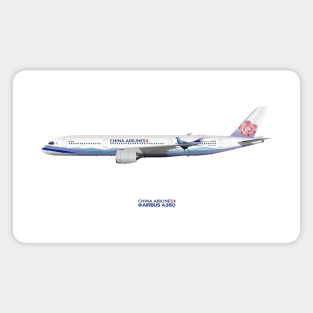 Illustration of China Airlines First Airbus A350 Magnet